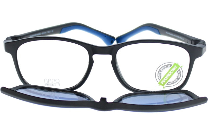Gafas Graduadas Nanovista Power Up Clic 3.0 NAO3080148SC Negro Mate-Azul 48 15