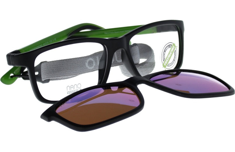 Gafas Graduadas Nanovista Fangame Clic 3.0 NAO3030552SC Bicolor Negro Mate Verde 52 15