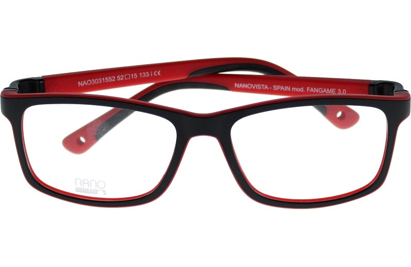 Gafas Graduadas Nanovista Fangame 3.0 NAO3031552 Bicolor Negro Mate Rojo 52 15