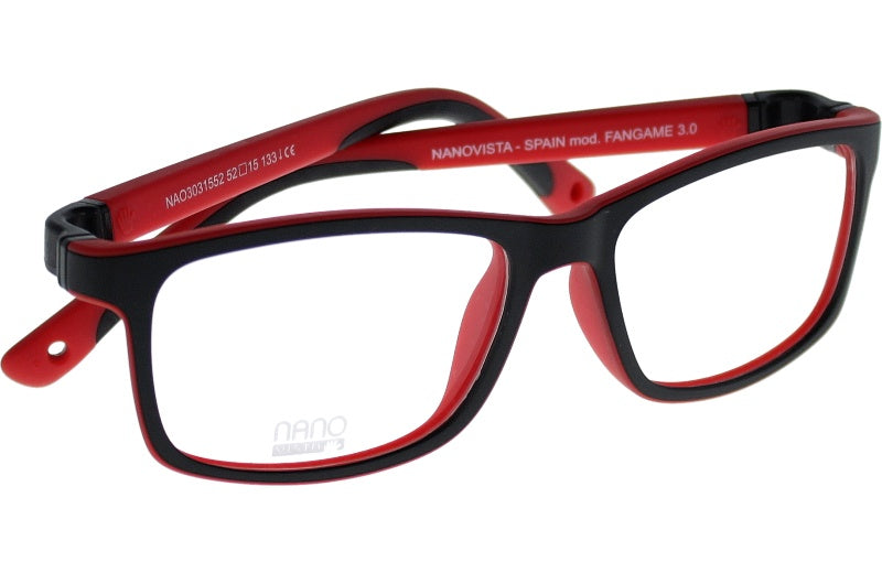 Gafas Graduadas Nanovista Fangame 3.0 NAO3031552 Bicolor Negro Mate Rojo 52 15
