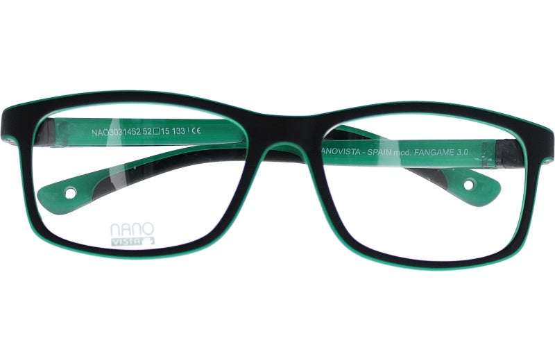 Gafas Graduadas Nanovista Fangame 3.0 NAO3031452 Bicolor Negro Mate Verde 52 15