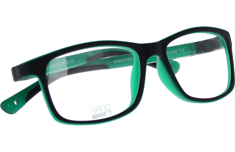 Gafas Graduadas Nanovista Fangame 3.0 NAO3031452 Bicolor Negro Mate Verde 52 15