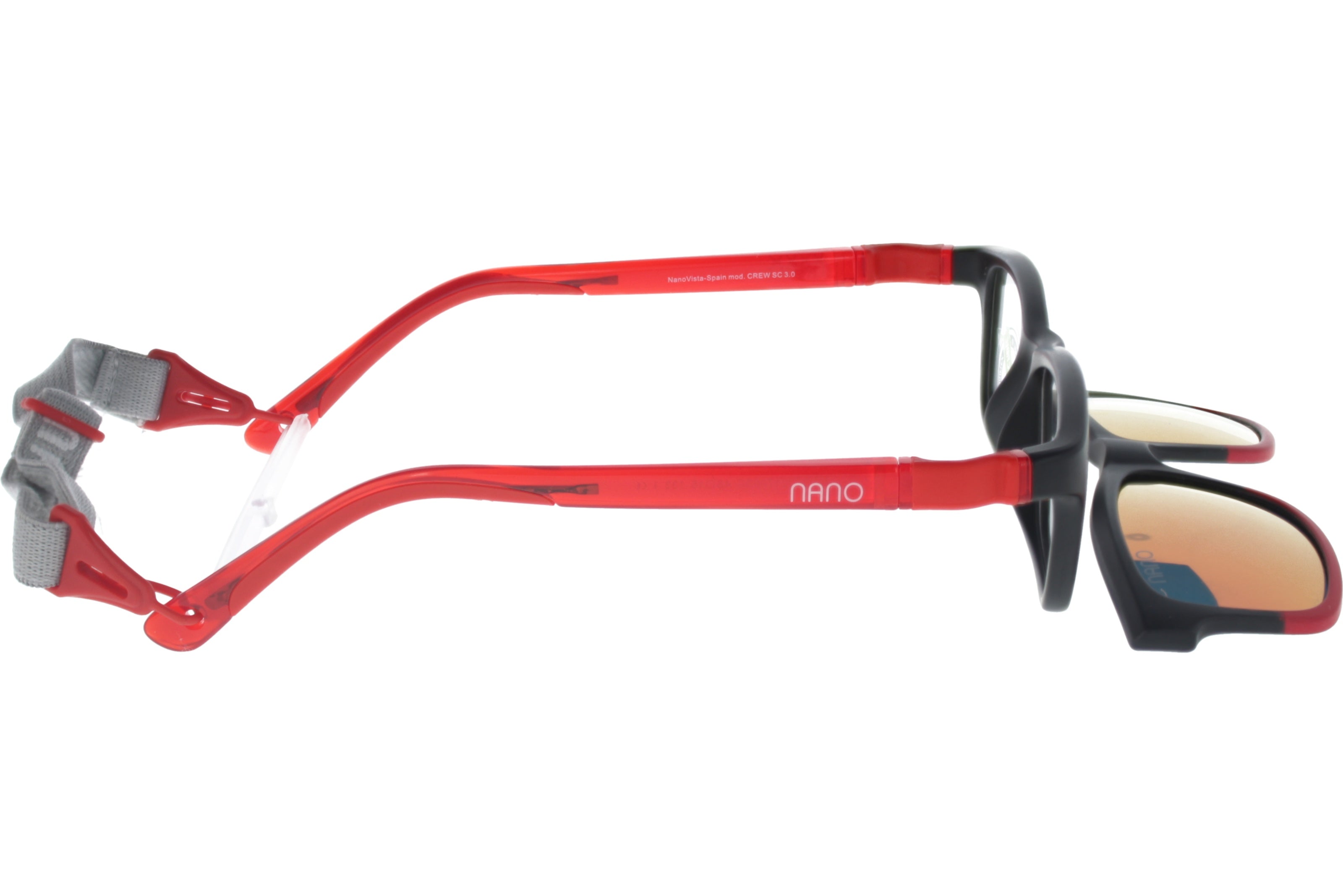 Gafas Graduadas Nanovista Crew Clic 3.0 NAO3021748SC Negro Mate Rojo 48 15
