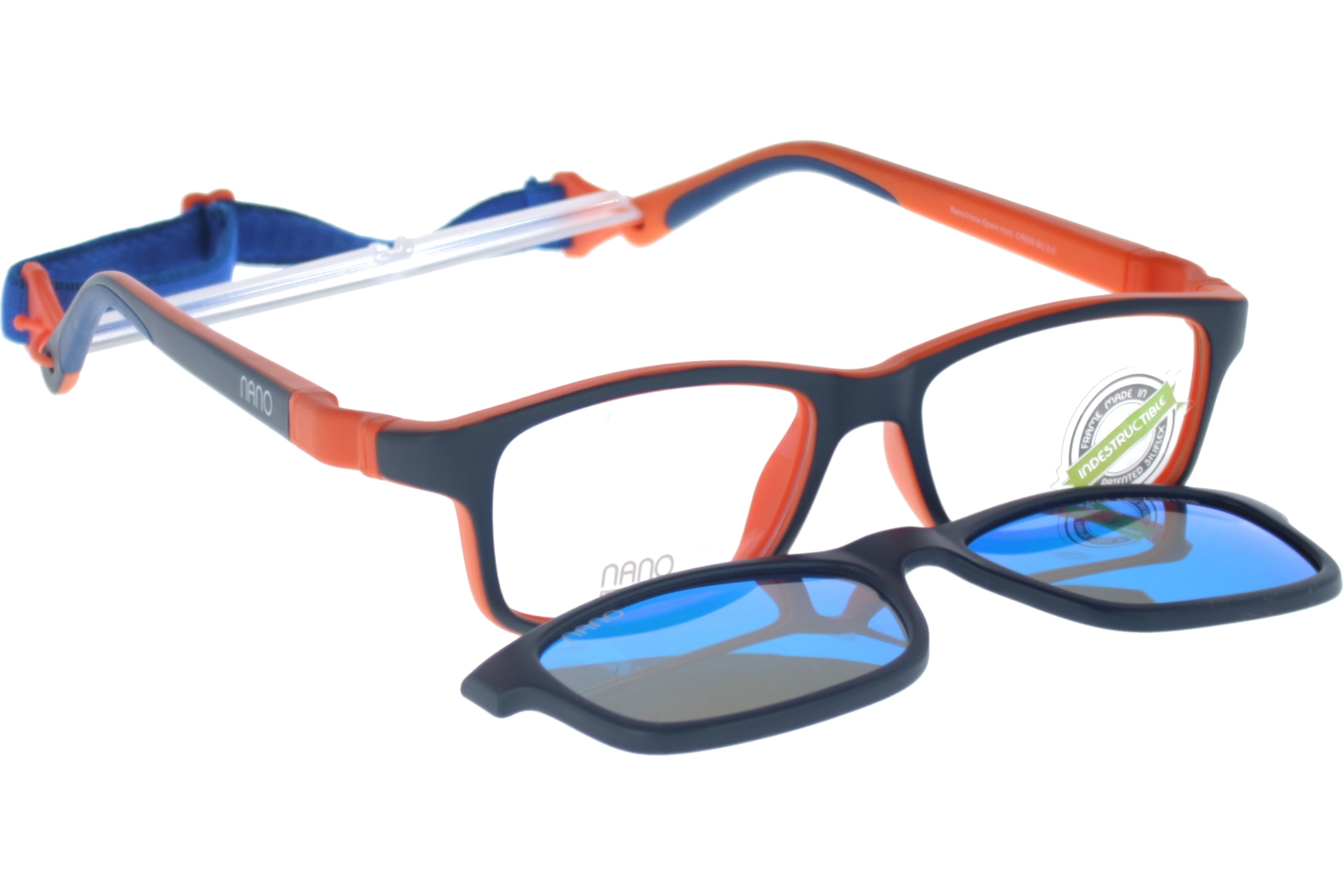Gafas Graduadas Nanovista Crew Clic 3.0 NAO3020646SC Bicolor Marino Mate Naranja 46 14