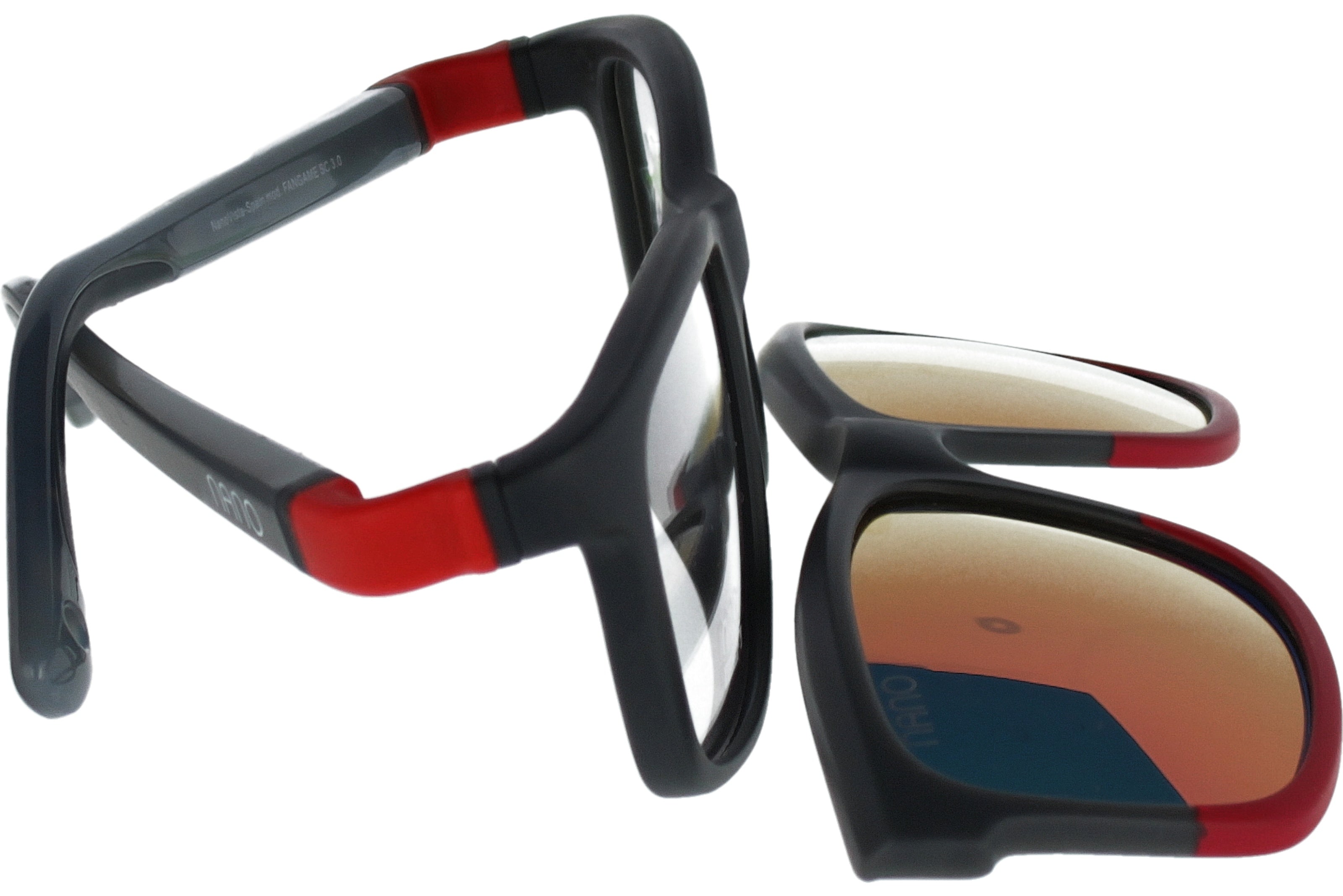 Gafas Graduadas Nanovista Fangame Clic 3.0 NAO3031352SC Bicolor Gris Mate Gris Rojo 52 15