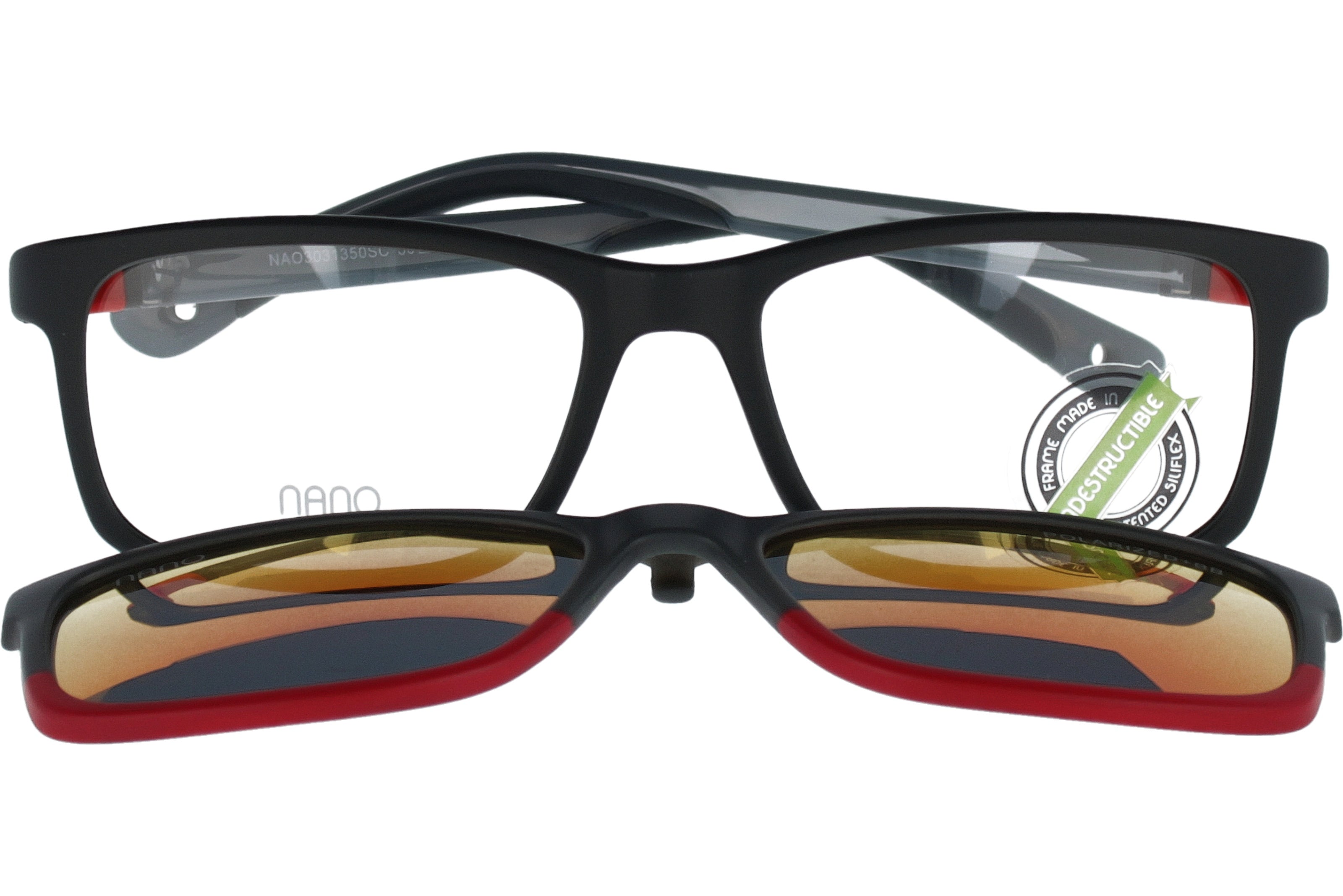 Gafas Graduadas Nanovista Fangame Clic 3.0 NAO3031350SC Bicolor Gris Mate Gris Rojo 50 15