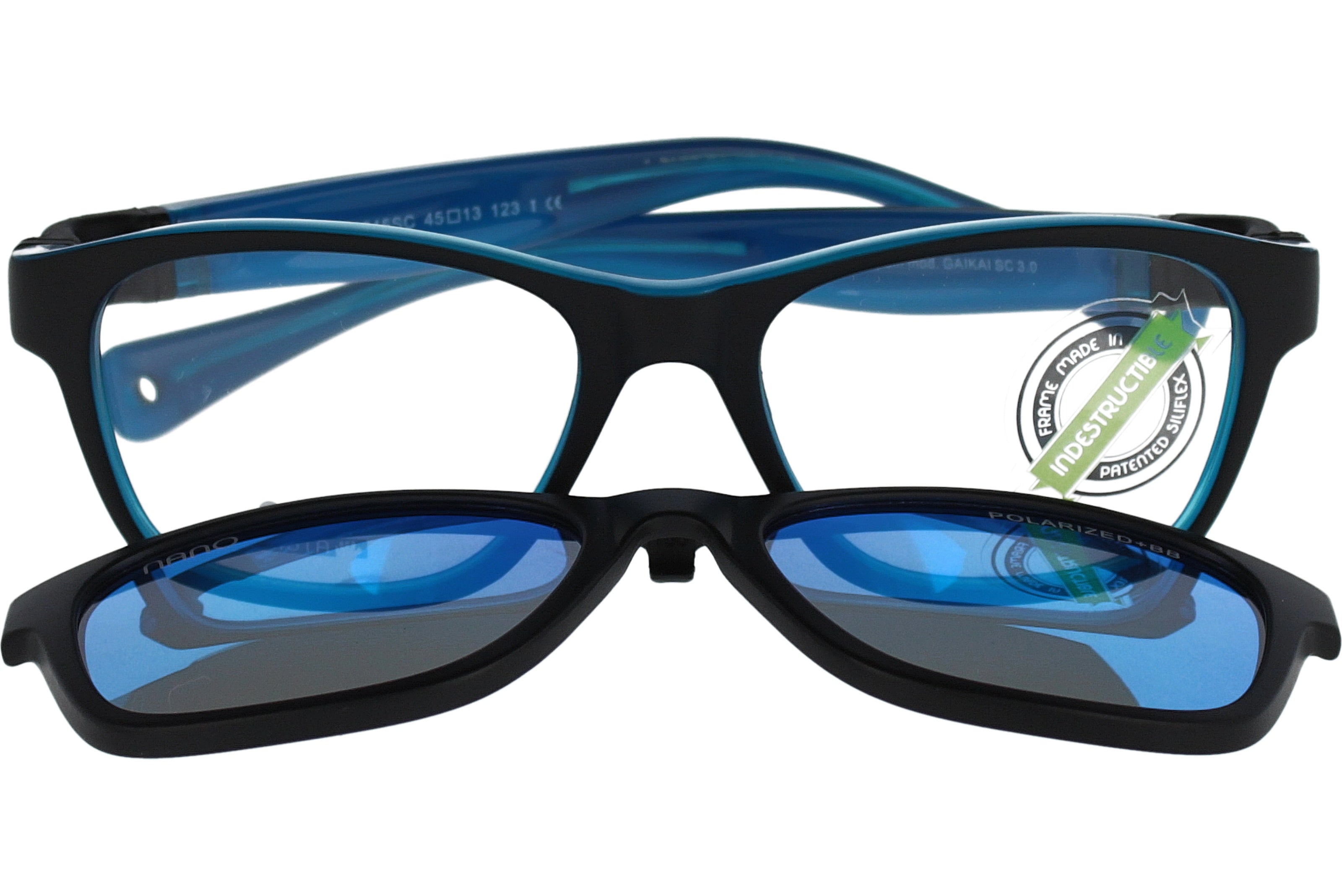 Gafas Graduadas Nanovista Gaikai Clic 3.0 NAO3050645SC Bicolor Negro Mate Azul 45 13