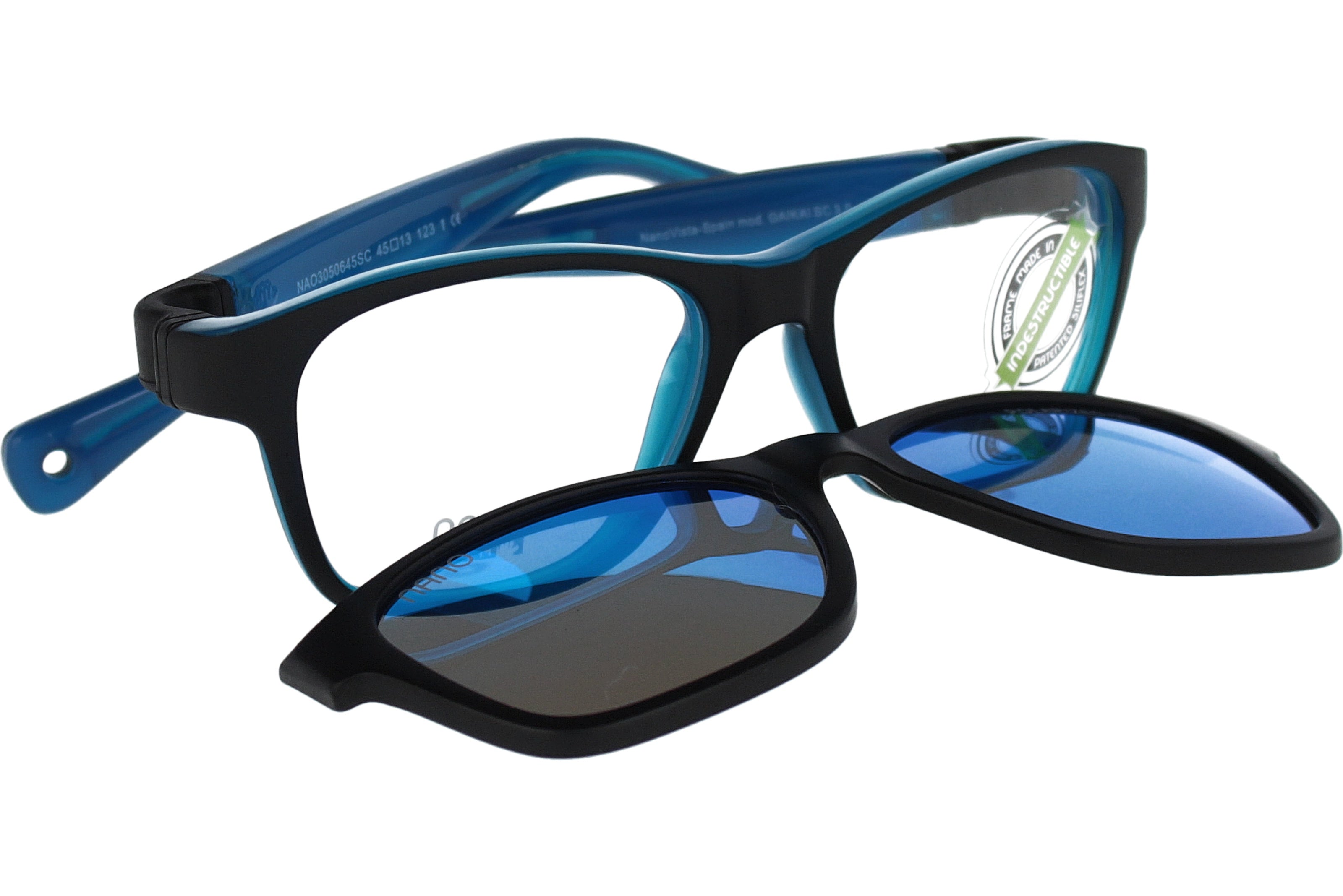 Gafas Graduadas Nanovista Gaikai Clic 3.0 NAO3050645SC Bicolor Negro Mate Azul 45 13