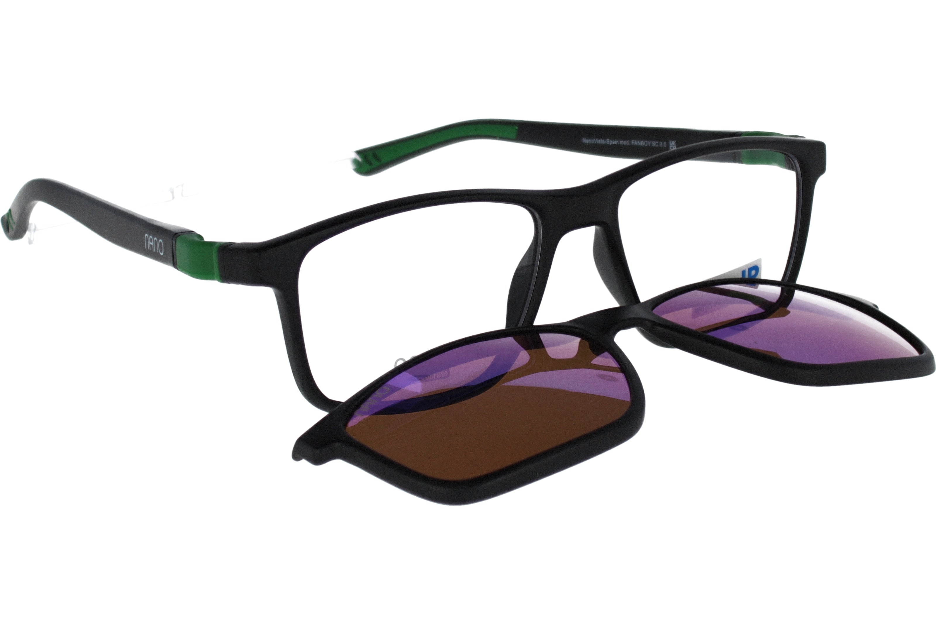Gafas Graduadas Nanovista Fanboy Clic 3.0 NAO3171054SC Negro Mate Verde 54 16