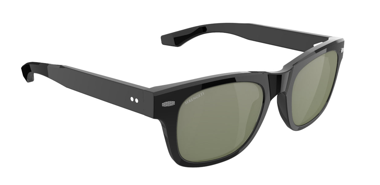 Sunglasses Serengeti Borrego 758001 Shiny Black 55 19