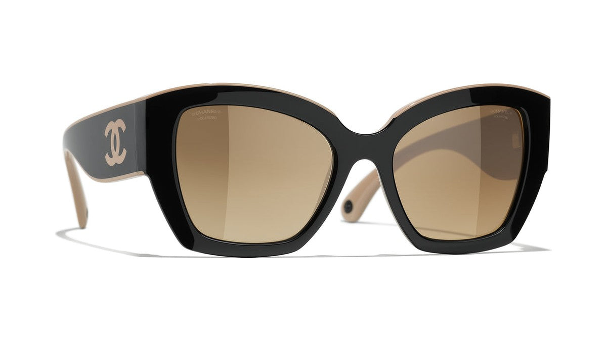 Gafas de Sol CHANEL 6058 Negro y Beige 53 19 140