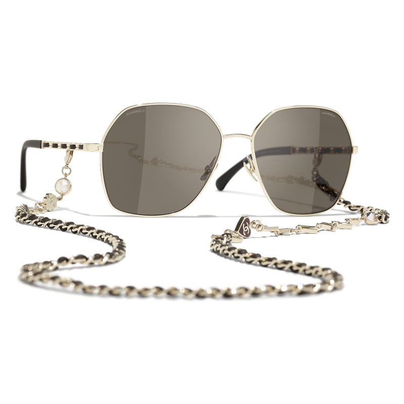 Chanel Black Square Frame ChainLink Sunglasses5305  Yoogis Closet