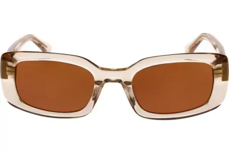 Vintage Transparent Square Sunglasses - Gray Orange