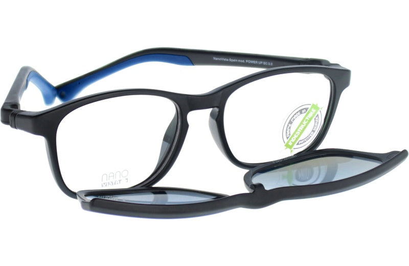 Gafas Graduadas Nanovista Power Up Clic 3.0 NAO3080148SC Negro Mate-Azul 48 15