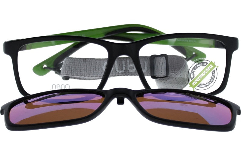Gafas Graduadas Nanovista Fangame Clic 3.0 NAO3030552SC Bicolor Negro Mate Verde 52 15