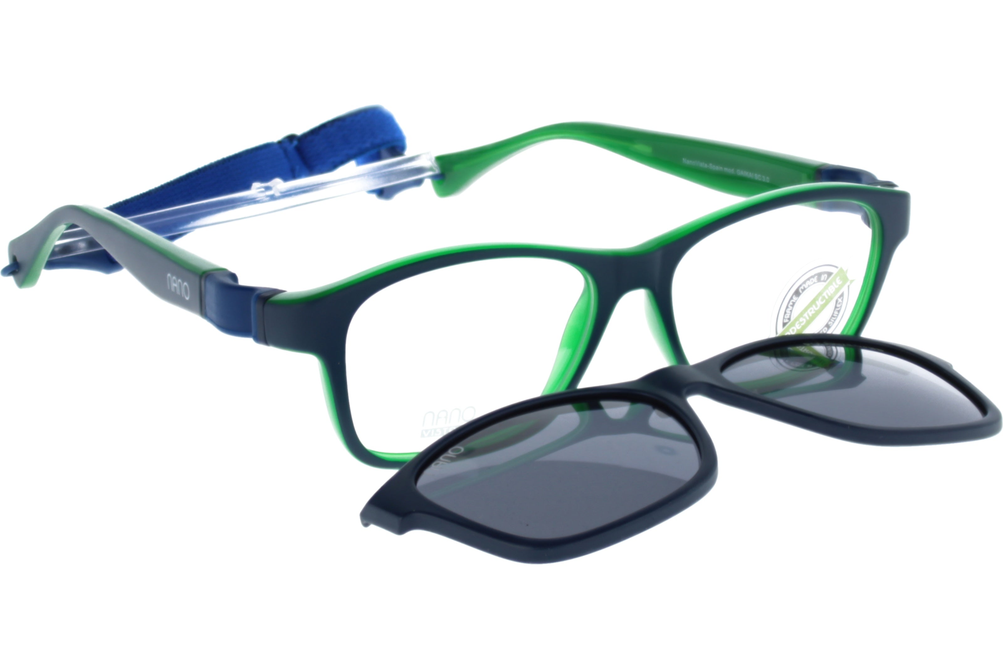 Gafas Graduadas Nanovista Gaikai Clic 3.0 NAO3050549SC Bicolor Azul Mate Verde 49 14