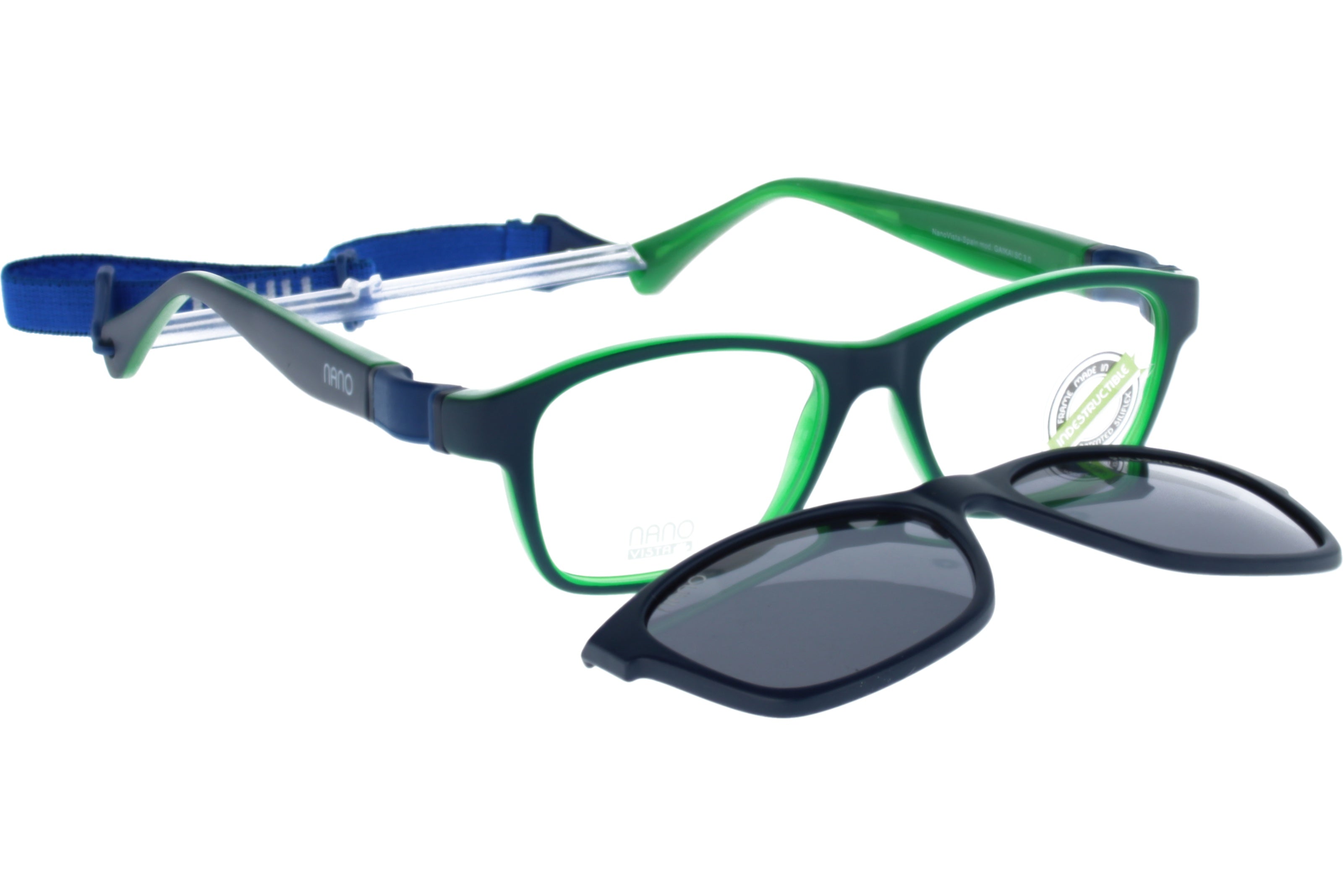 Gafas Graduadas Nanovista Gaikai Clic 3.0 NAO3050547SC Bicolor Azul Mate Verde 47 14