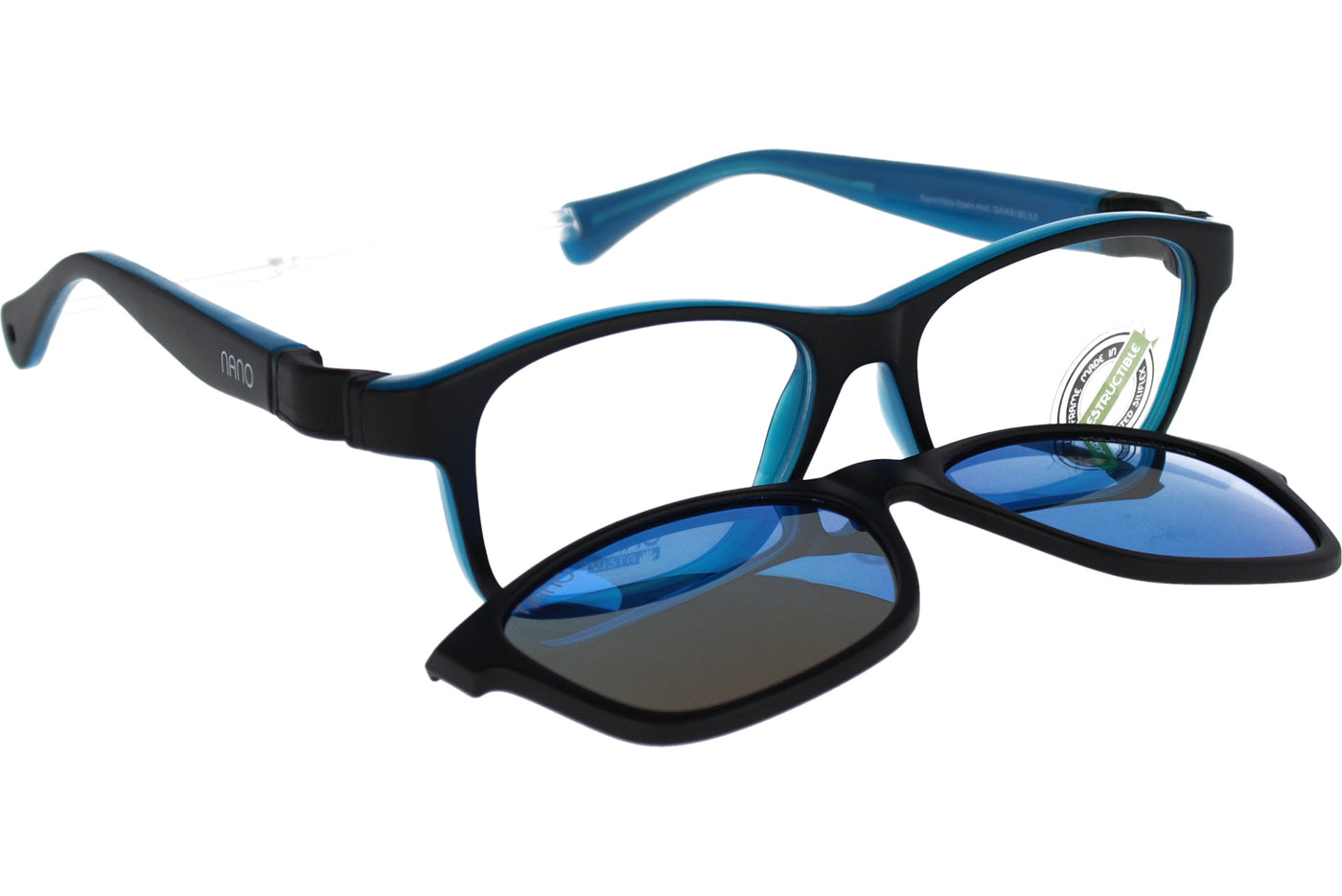 Gafas Graduadas Nanovista Gaikai Clic 3.0 NAO3050649SC Bicolor Negro Mate Azul 49 14