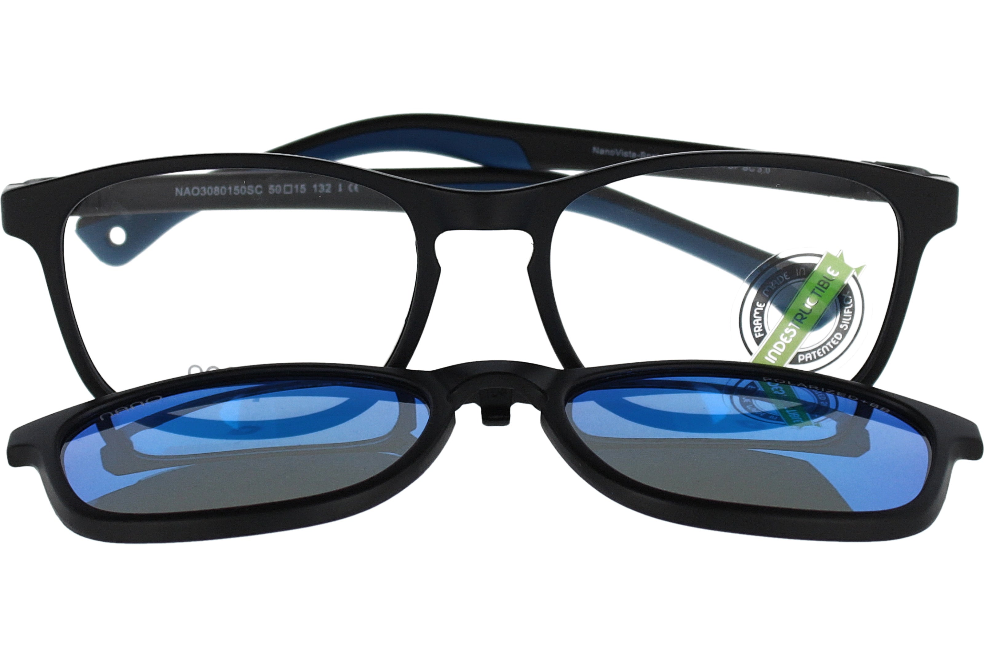 Gafas Graduadas Nanovista Power Up Clic 3.0 NAO3080150SC Negro Mate-Azul 50 15