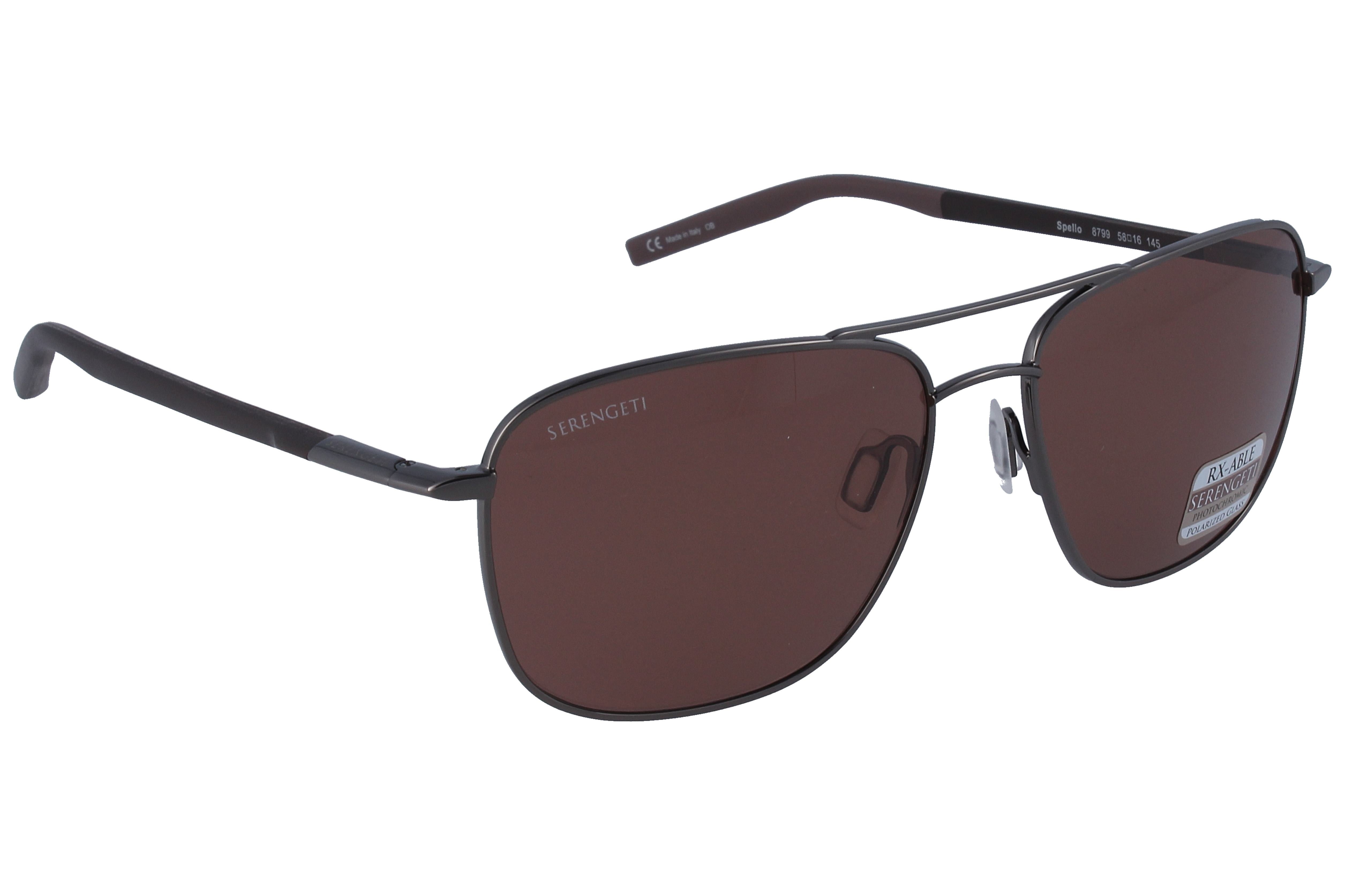 Gafas de Sol Serengeti Spello 8799 Shiny Gunmetal/Dark Brown 58 16