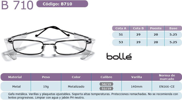 Korrektionsbrillen Bollé B  710 Metalizado 52 19 — vista 4