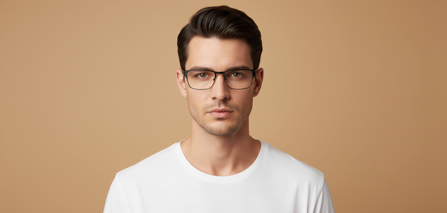 Männliches Modell trägt Korrektionsbrillen Emporio Armani EA1027 3001 55 18