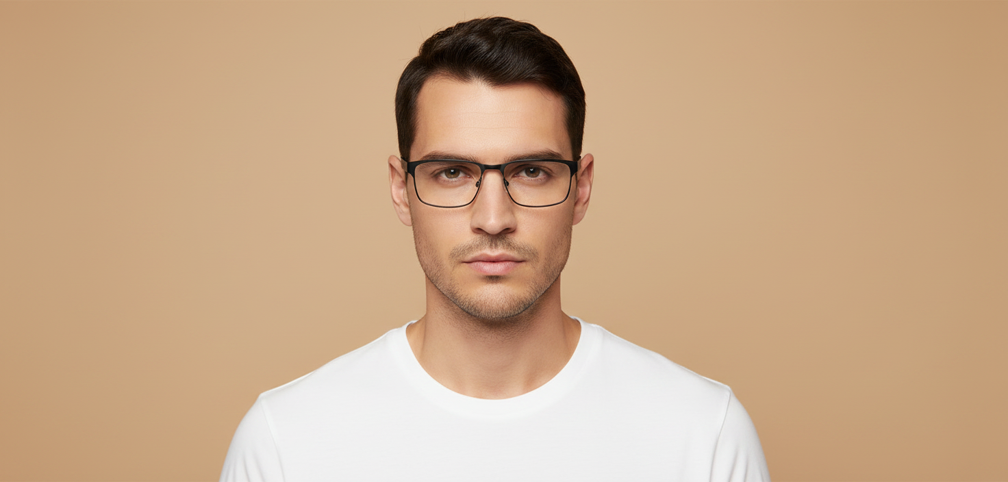 Male model wearing Prescription Glasses Emporio Armani EA1105 3014 54 17