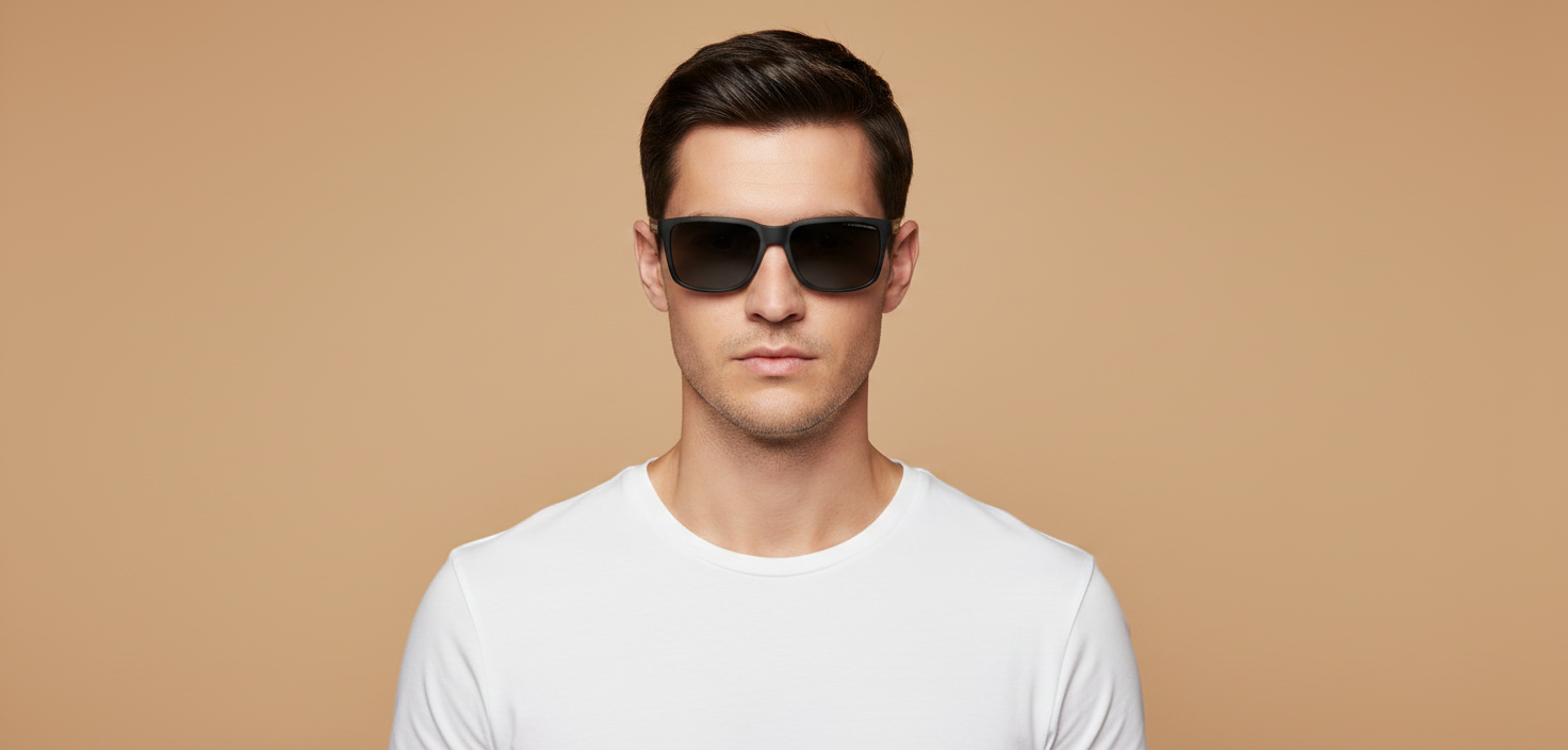 Мужская модель в Солнцезащитные очки Emporio Armani EA4047 506381 56 17