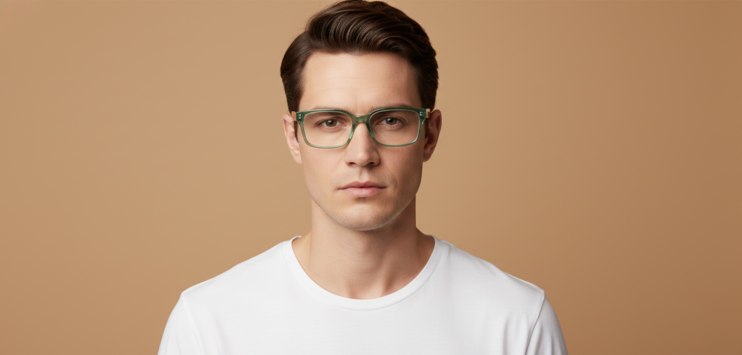 Modelo masculino llevando Gafas Graduadas Emporio Armani EA3244 6176 55 17