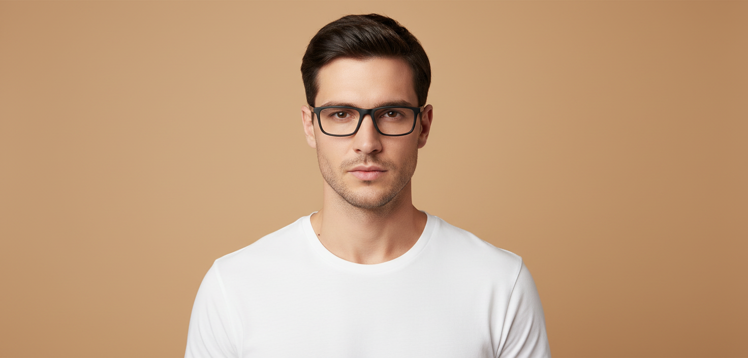Modelo masculino llevando Gafas Graduadas Emporio Armani EA3251D 5001 55 18