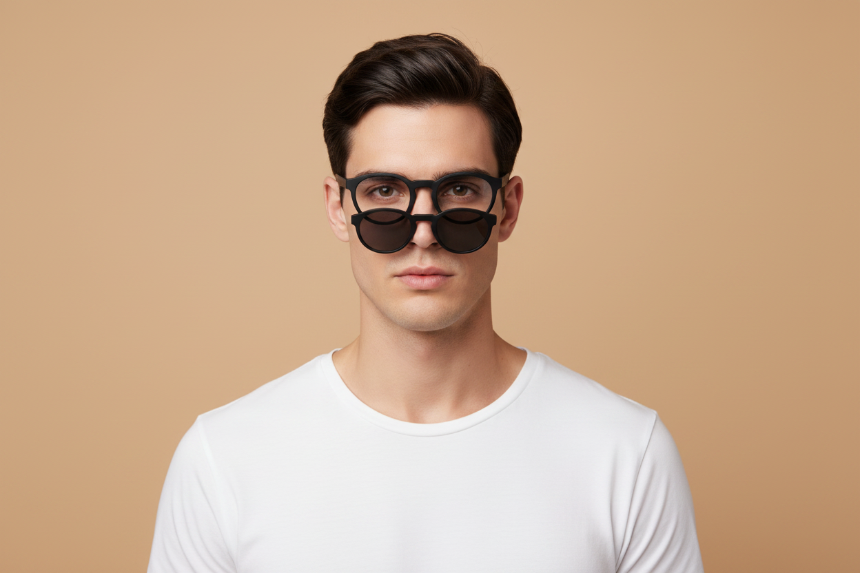 Modelo masculino llevando Gafas de Sol Emporio Armani EA4152 50421W 52 21