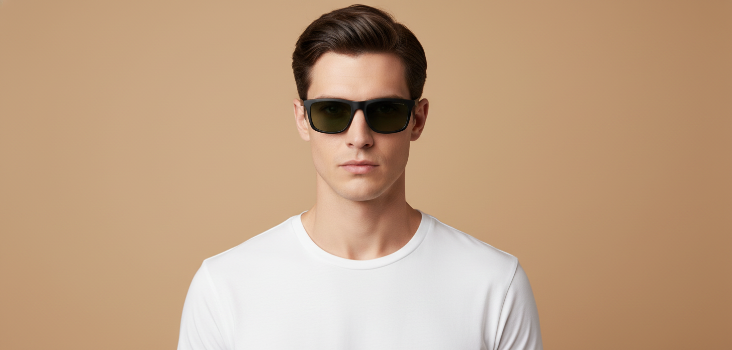 Modelo masculino llevando Gafas de Sol Emporio Armani EA4235 50011W 53 18