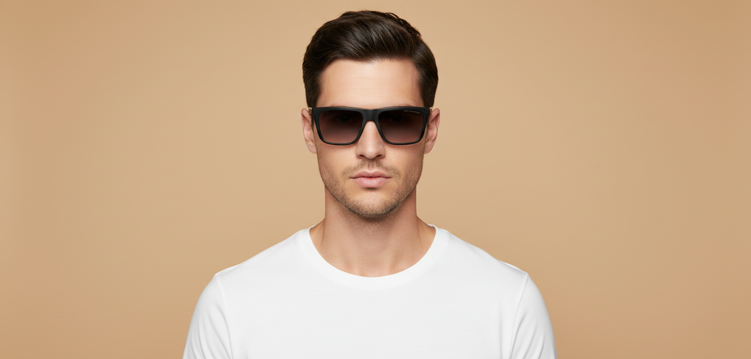 Modelo masculino llevando Gafas Graduadas Emporio Armani EA4258 50011W 54 17