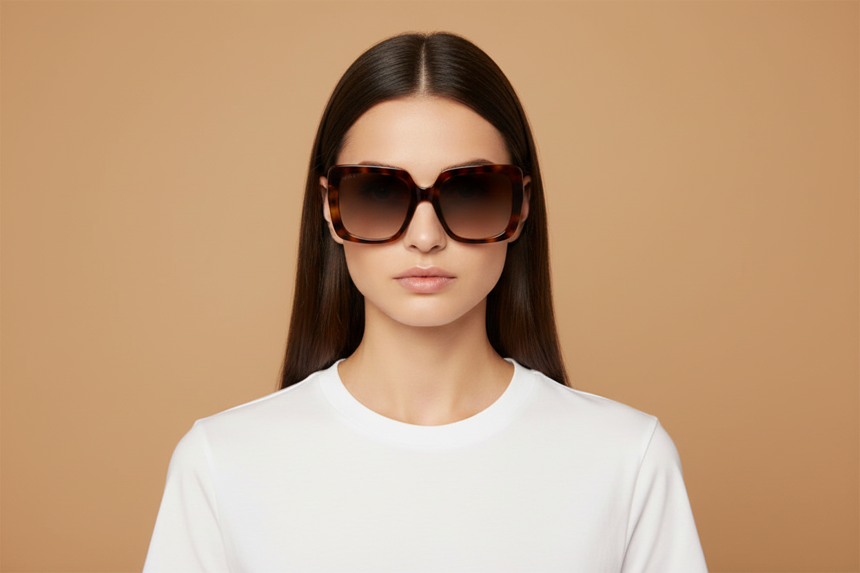 Женская модель в Солнцезащитные очки Gucci GG0418 003 54 20