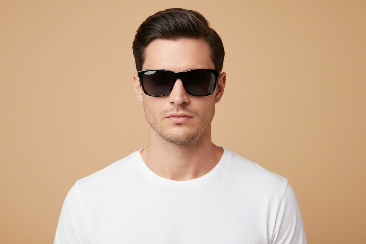 Male model wearing Sunglasses Gucci GG0746A 001 57 16