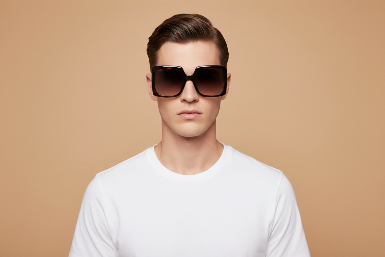 Modelo masculino llevando Gafas de Sol Gucci GG0876 002 60 20