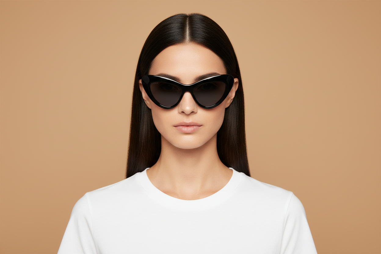 Weibliches Modell trägt Sonnenbrillen Gucci GG0895 001 54 15
