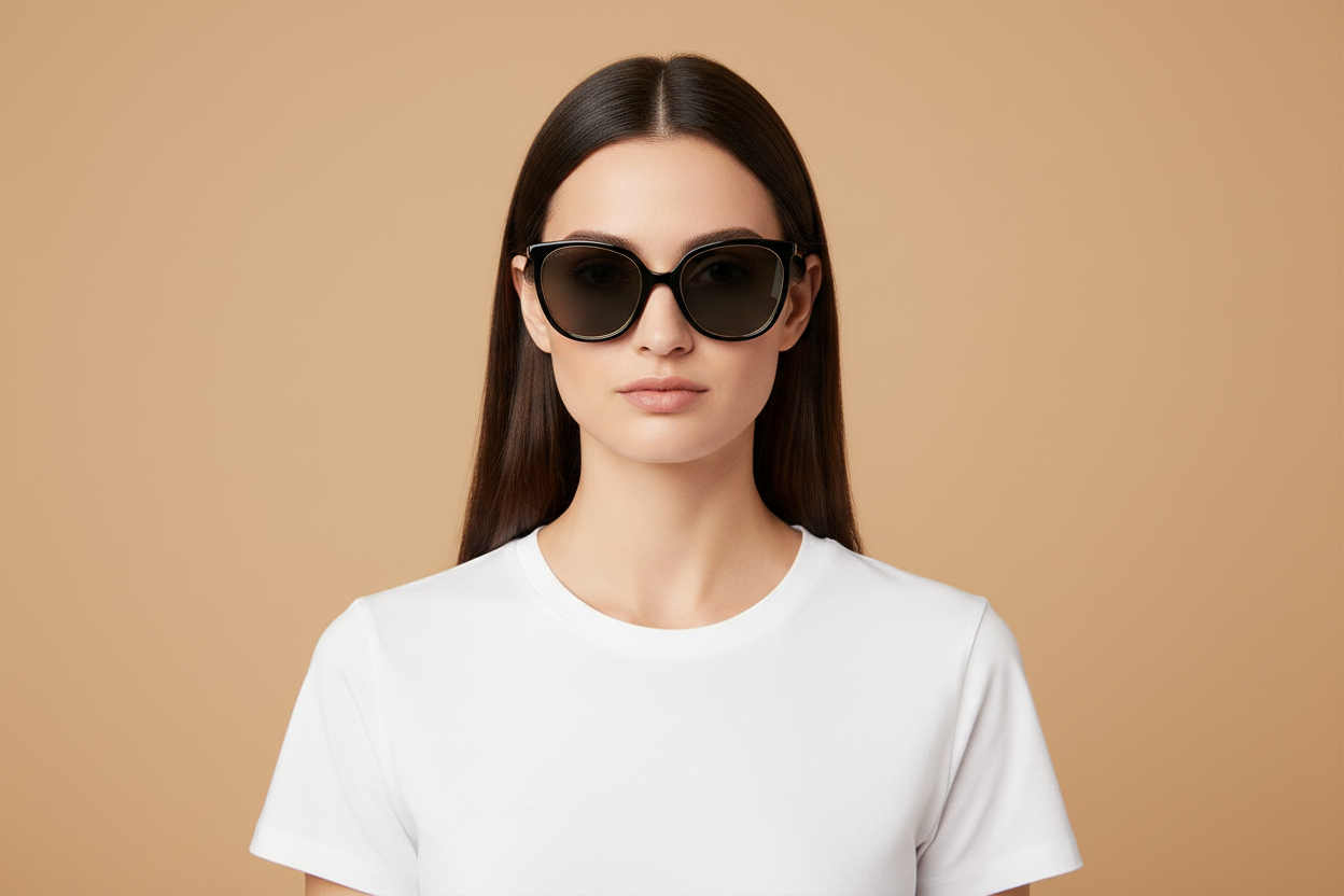Женская модель в Солнцезащитные очки Gucci GG1076 001 56 21