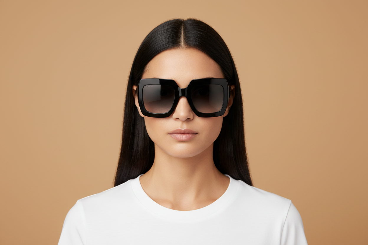 Женская модель в Солнцезащитные очки Gucci GG0053N 001 54 25