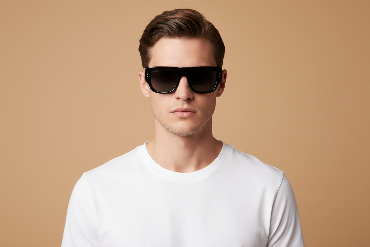 Modelo masculino llevando Gafas de Sol Gucci GG1262 001 54 20