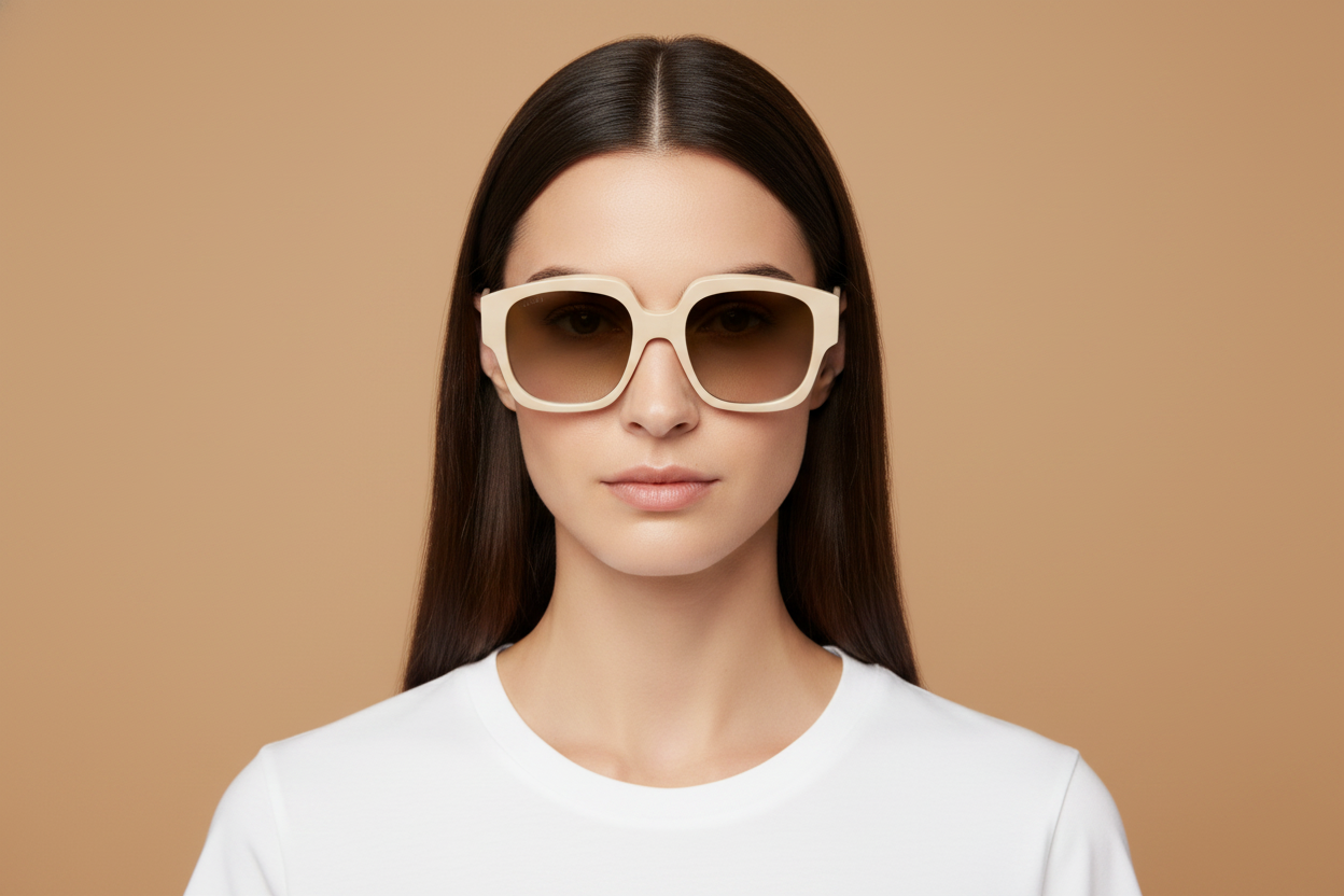 Женская модель в Солнцезащитные очки Gucci GG1372 001 56 20