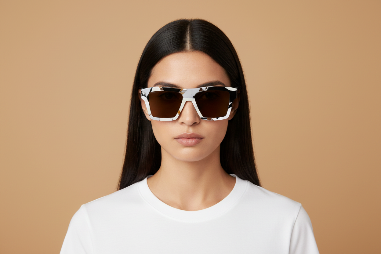 Modelo femenino llevando Gafas de Sol Gucci GG1623 002 55 17