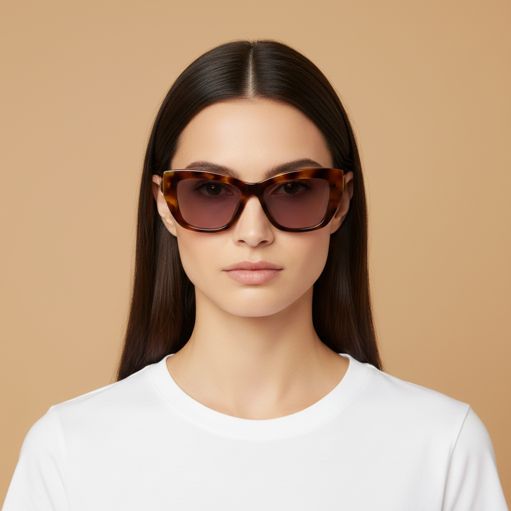 Modelo femenino llevando Gafas de Sol Gucci GG1844A 003 55 16