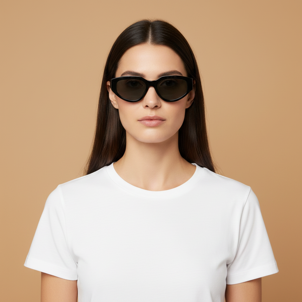 Modelo femenino llevando Gafas de Sol Gucci GG1845A 001 55 18