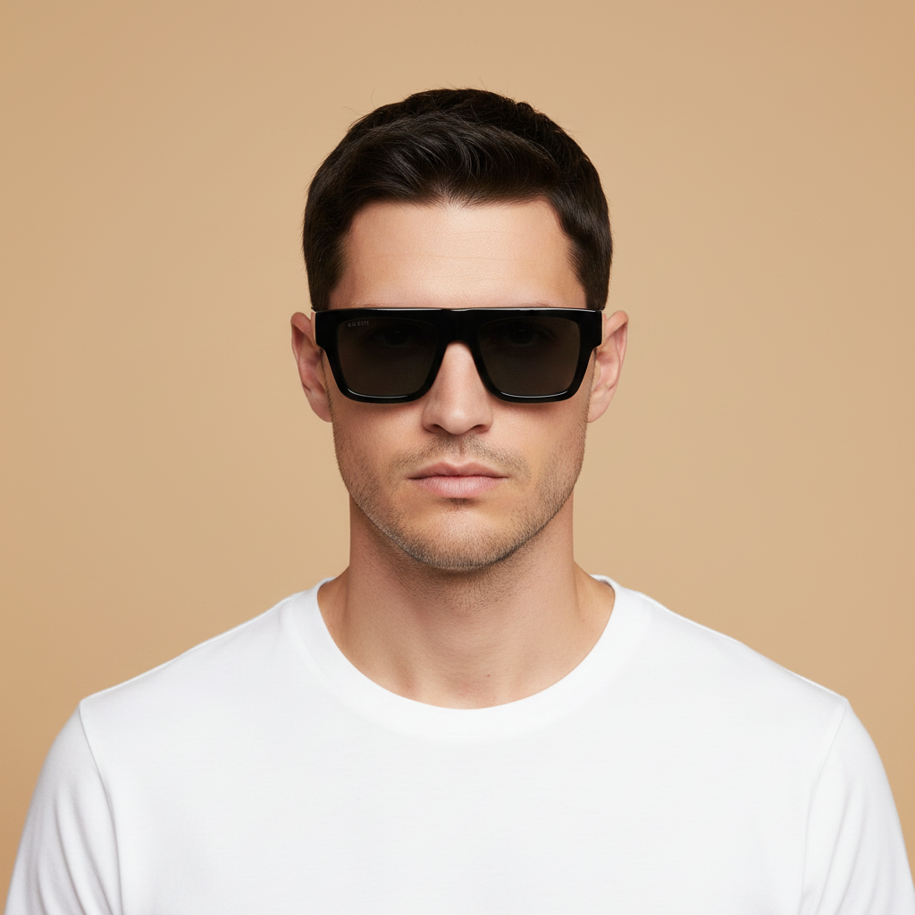 Modelo masculino llevando Gafas de Sol Gucci GG1868 001 53 19