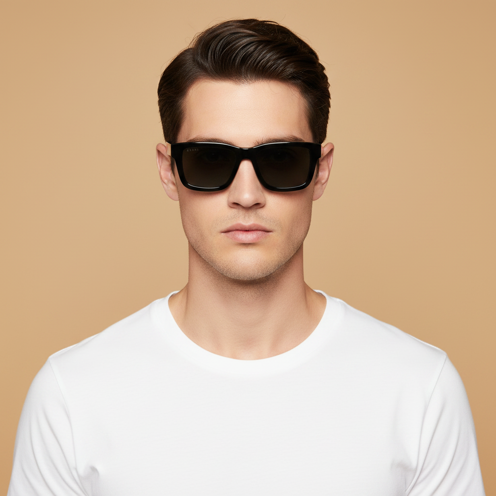 Modelo masculino llevando Gafas de Sol Gucci GG1869 001 53 18