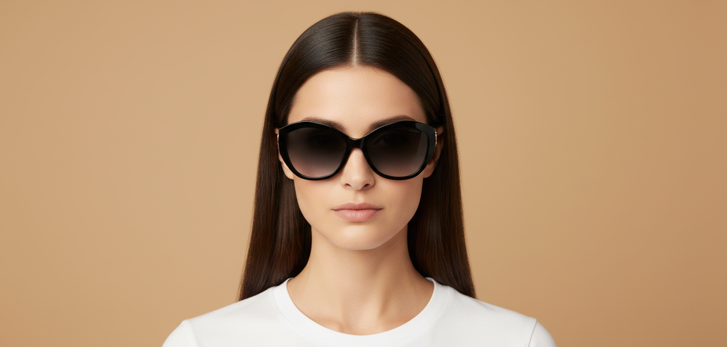 Modelo femenino llevando Gafas de Sol Jimmy Choo Diamond JC5013U 50008G 55 17