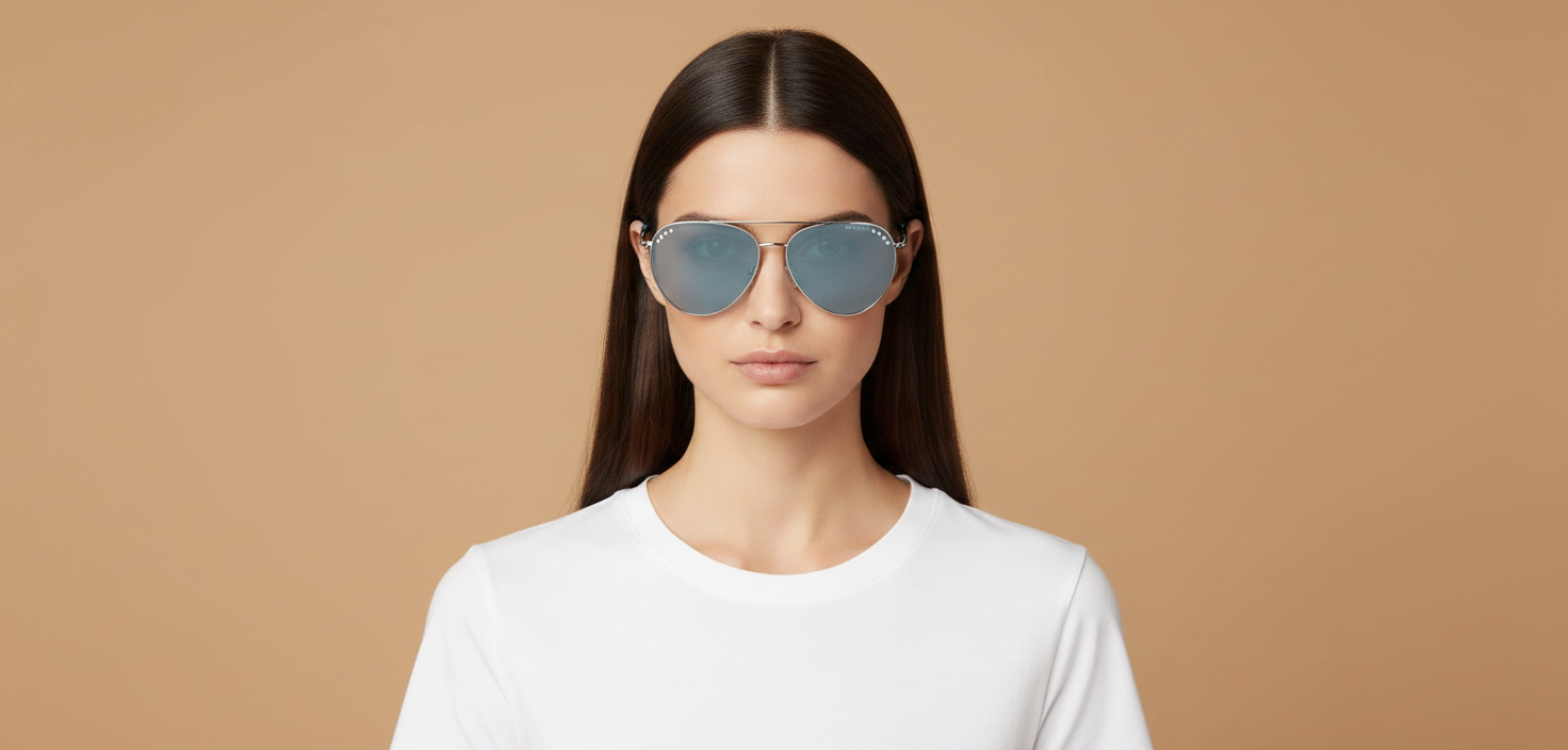 Modelo femenino llevando Gafas de Sol Jimmy Choo Diamond JC4002B 3002/80 60 15