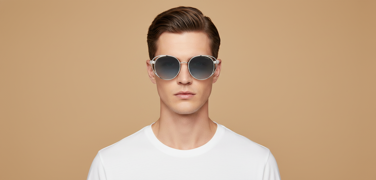 Modelo masculino llevando Gafas de Sol Jimmy Choo JC4003HB 300219 53 18