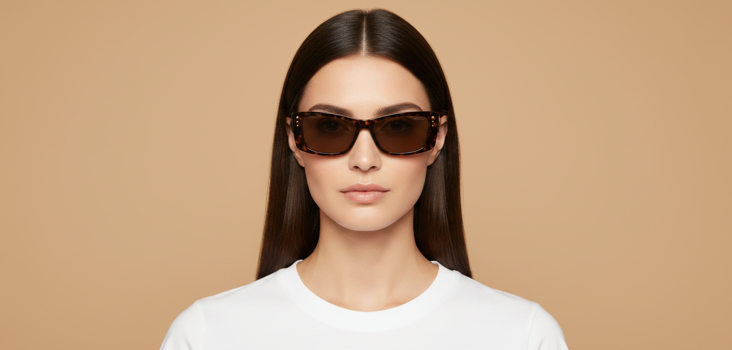 Modelo femenino llevando Gafas de Sol Jimmy Choo JC5002U 500273 55 16